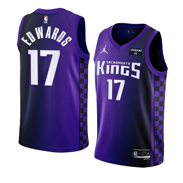 Men's Sacramento Kings #17 Kessler Edwards Purple 2023/24 Statement Edition Swingman Stitched Basketball Jersey